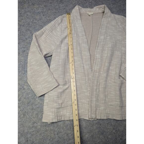 Eileen Fisher Women Natural Kimono Jacket Rhythmic Cotton Slub Beige Size XL - Picture 5 of 7